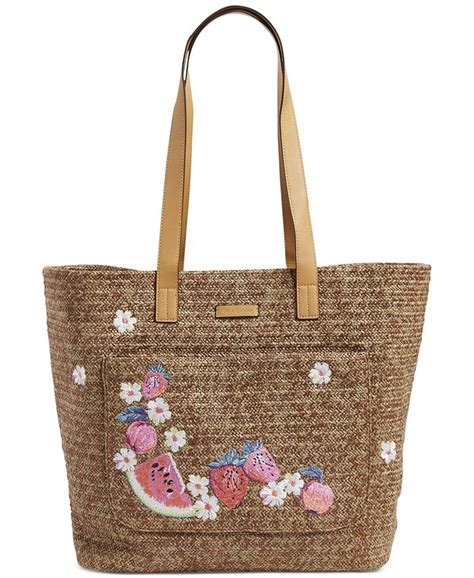 Vera Bradley Embroidered Straw Tote Macys