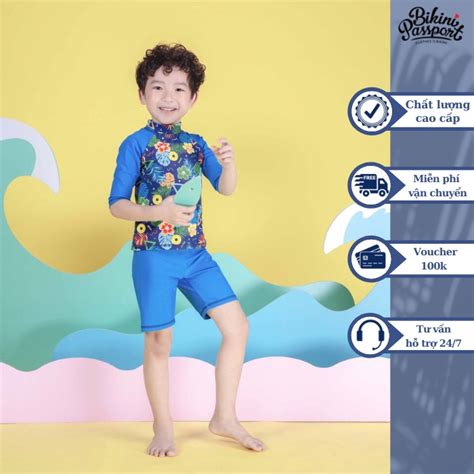 Đồ bơi áo tắm em bé BIKINI PASSPORT KID Hai mảnh quần lửng áo tay dài