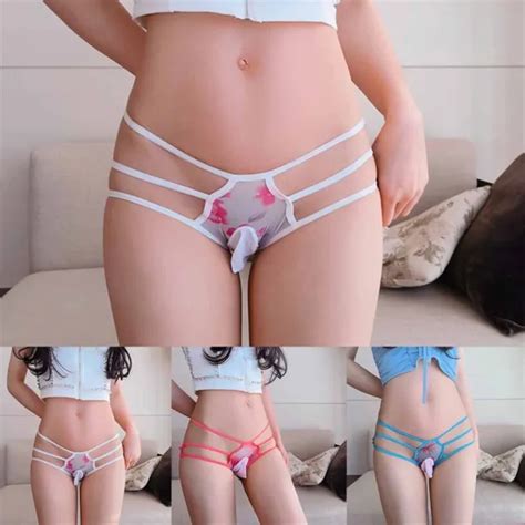 CULOTTE LINGERIE SISSY En Dentelle Tentante Slips Sexy Pour Hommes Hauteur Basse EUR 6 64