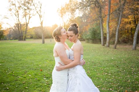 Same Sex Fall Wedding At Pamperin Park In Green Bay WI Amber Jessica Whit Meza Photography