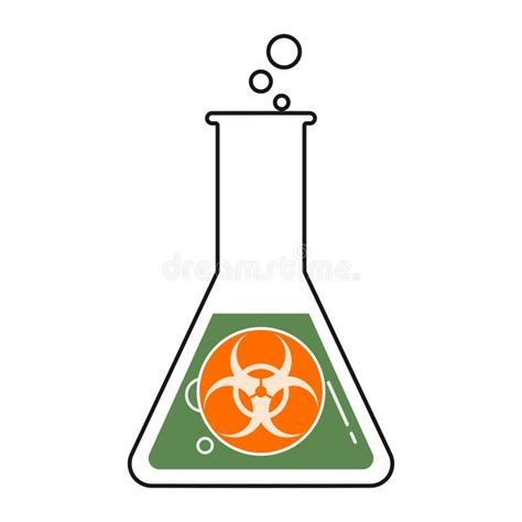 Biologisch Wapen Pictogram Laboratoriumbekerflesje Met Een