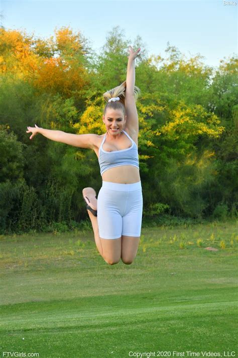 Gorgeous Blonde Blake Blossom Works Out In A Park Photos