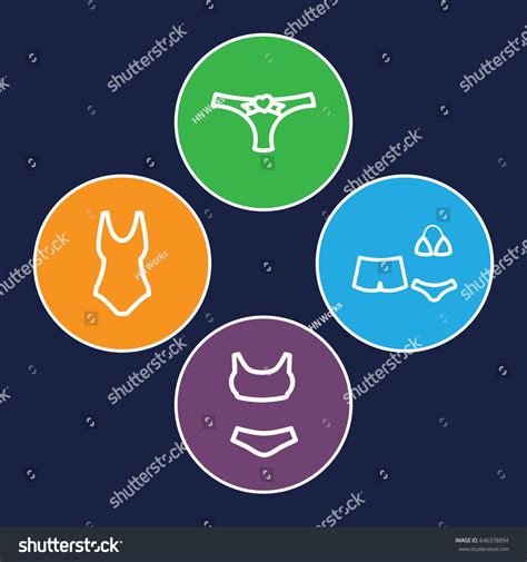 Bikini Icons Set Set 4 Bikini Stock Vector Royalty Free 646378894