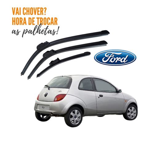 Kit Palheta Limpador Parabrisa Dianteiro Traseiro Ford Ka A