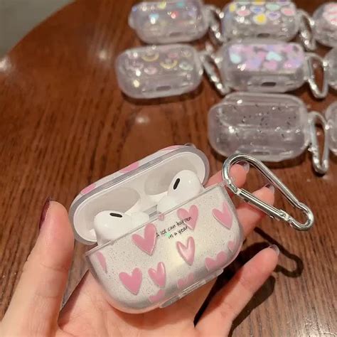 HOT เคสหฟงบลทธหวใจสใสนารกสำหรบ Apple สนามบนโปรเคสสนามบน ฝาครอบสนามบน เคส