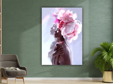 African Woman Canvas Painting Black Woman Canvas Print Etsy