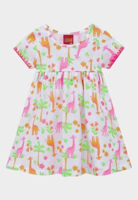 Vestido Infantil Kyly Girafas Branco Compre Agora Dafiti Brasil