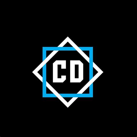 cd letter logo design  black background cd creative circle letter