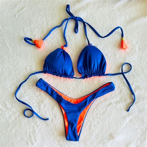 L Space Swim Reversible Neon Bikini Brazilian Thong Montce Mikoh Indah Cin Kulani Pq