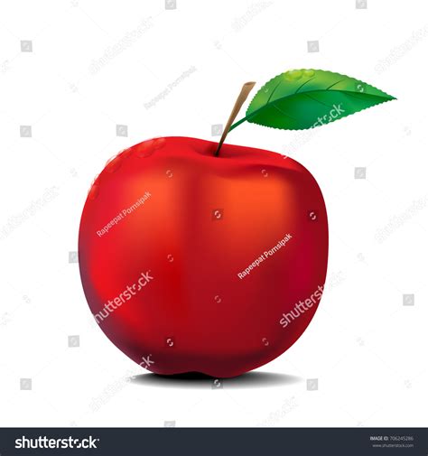 Vector Illustration Detailed Big Red Apple Stock Vector Royalty Free