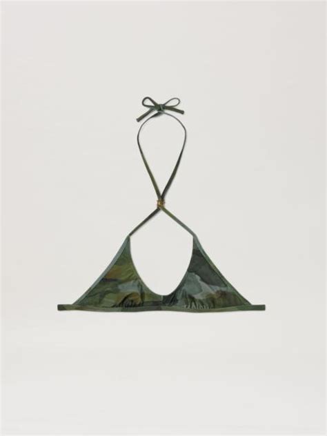 Palm Angels Camo Cossover Bikini Top Reversible