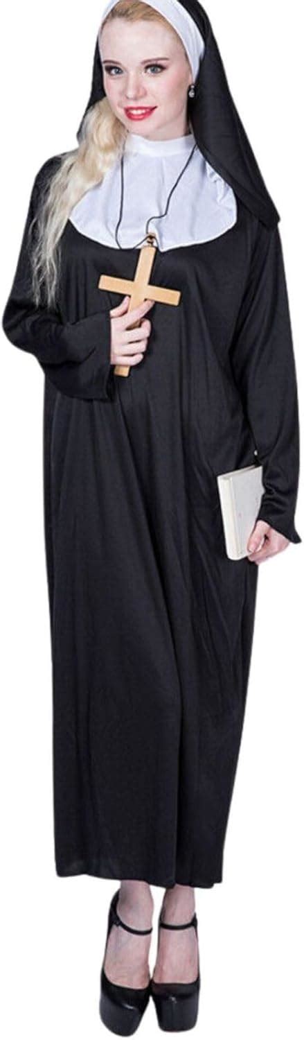 Amazon Rosvajfy Women S Sexy Nun Cosplay Lingerie Anime Roleplay Costume High Slit Fancy