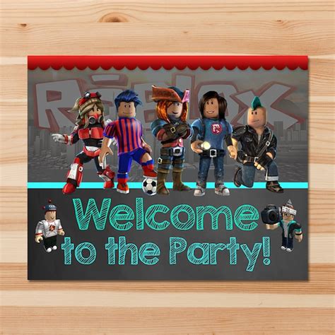 Roblox Welcome Party Sign Chalkboard Roblox Birthday