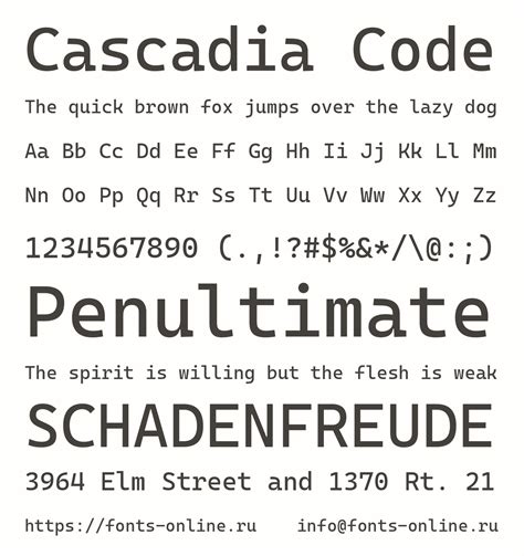 Cascadia Code font