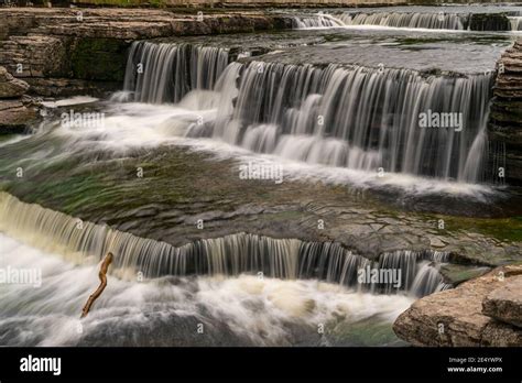 The Lower Falls Of The Aysgarth Falls North Yorkshire England Uk