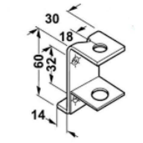 Опорный уголок М 10 мм для регулировочной ножки, сталь, черный