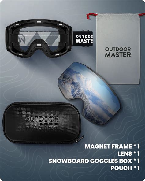 OutdoorMaster Gafas de esquí con lente magnética OTG Gafas de snowboard