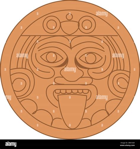 Ancient Maya Illustration Vector On White Background Stock Vector