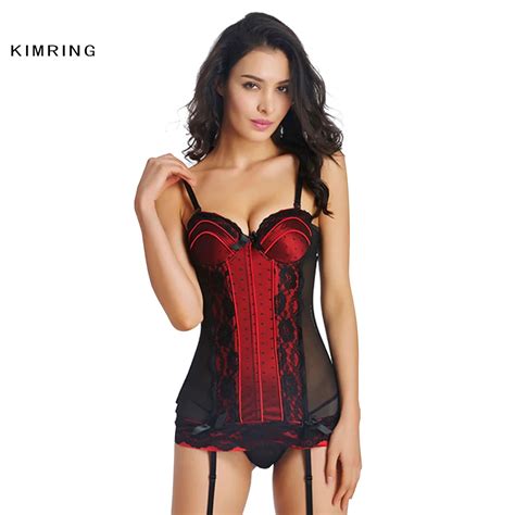 Aliexpress Buy Kimring Sexy Lingerie Corsets Women Lace Lingerie Overbust Corset Erotic