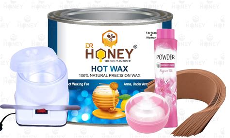 Buy DR HONEY Hot Wax 600 Gram Strip Stick Heater And Puff Powder Puff Wax Set Best For Your Skin