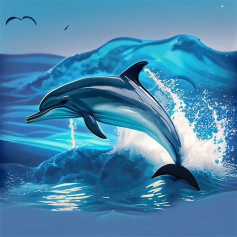 Premium AI Image | Happy jumping dolphin