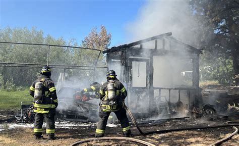 Electrical Fire Destroys Small Outbuilding Used As Residence North Of