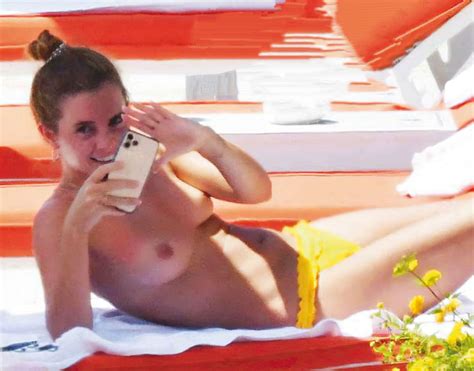 Emma Watson Took Off Her Top And Shamelessly Showed Her Small Naked Tits Photos The
