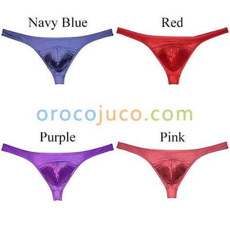 Men S Shiny Bikini Thong Enhance Pouch Low Rise Booty Exotic Panties Underwear New Arrival