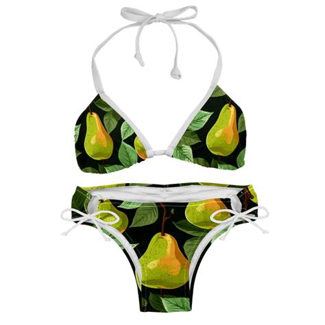 Pear Detachable Sponge Adjustable Strap Bikini Set Two Pack Swimsuits For Women Walmart
