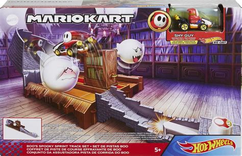 Hot Wheels Mario Kart Boo S Spooky Sprint Track Set Walmart