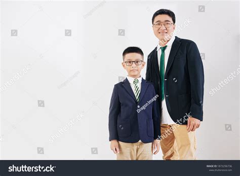 Cheerful Mature Man His Preteen Son Stock Photo Shutterstock