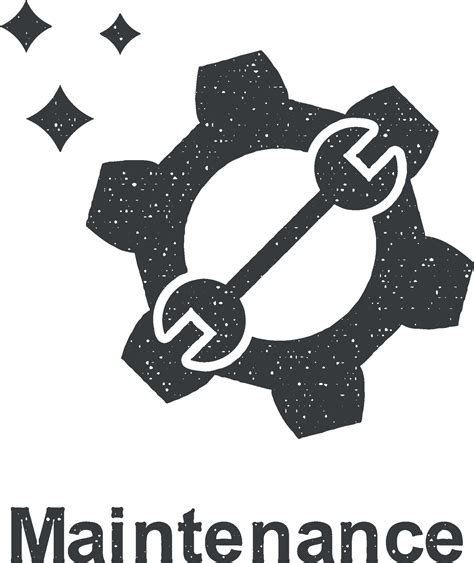 Online marketing, maintenance vector icon illustration with stamp