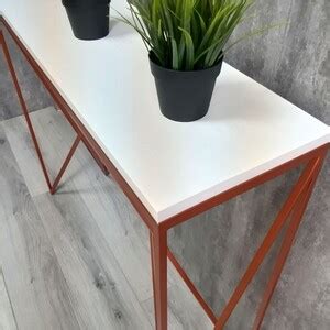 Напольная консоль Akur Loft Midland 1200 металлокаркас медь декор белый ...