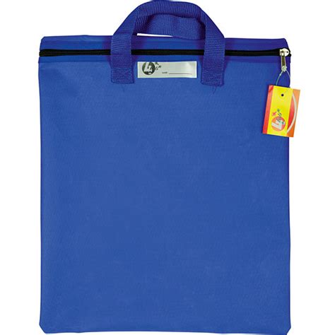 products   school nylon library book bag  handle blue trefoil