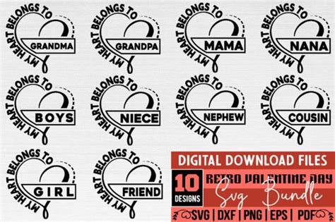 Retro Valentine Day Svg Design Bundle Graphic By Binasvgbundle