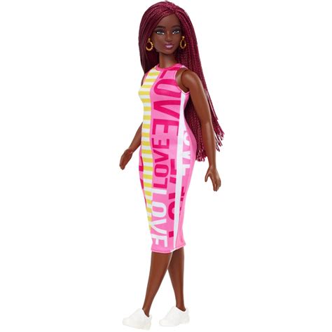 Papusa Barbie Fashionistas Creola Cu Rochita Roz Emagro