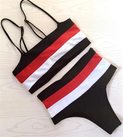 Sexy Swimwear Stripes Bikini Set Swimsuit On Luulla