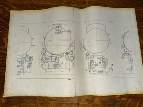 Original Vintage Railroad Locomotive Train Blueprint Diagram Drawing 17