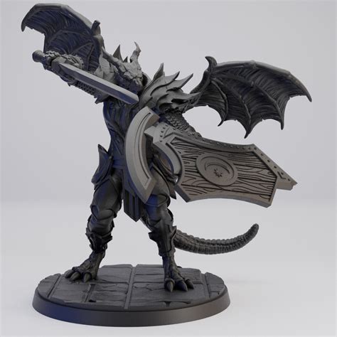 Hot Goblin ドラゴンボーン戦士ミニチュア ホットゴブリン 剣盾装備