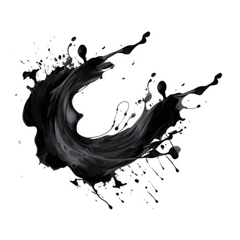 Abstract Black Ink Splat Isolated Ink Grunge Paint Png Transparent