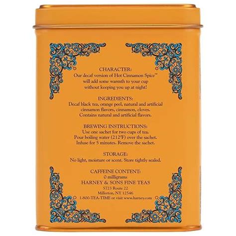 Harney And Sons Decaf Hot Cinnamon Decaf Flavored Black 20 Sachets