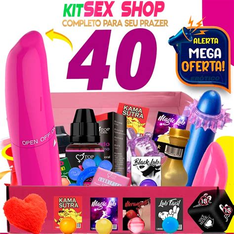 Kit Sex Shop 40 Itens Eróticos De Kit Sexy Produtos golds vibrador anel e lubrificante intimo