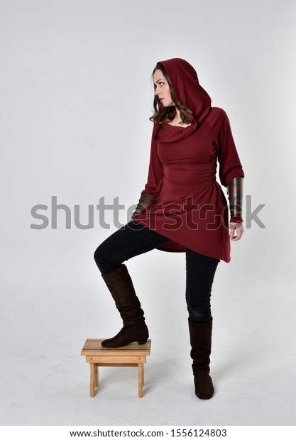 Full Length Portrait Brunette Girl Wearing Stock Photo 1556124803 Shutterstock