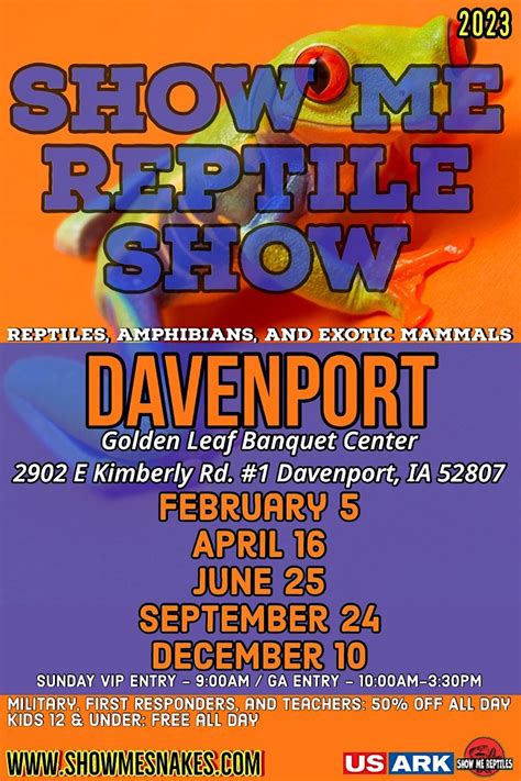 Davenport Reptile Expo Show Me Reptile Show The Golden Leaf Banquet