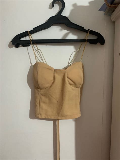 Nude Corset Top Women S Fashion Tops Sleeveless On Carousell
