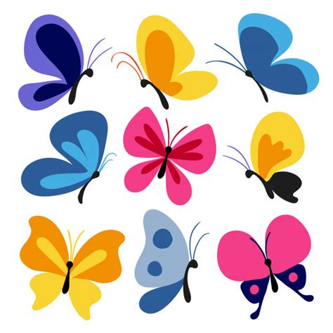 Premium Vector Hand Drawn Butterflies Set Butterfly Drawing Easy