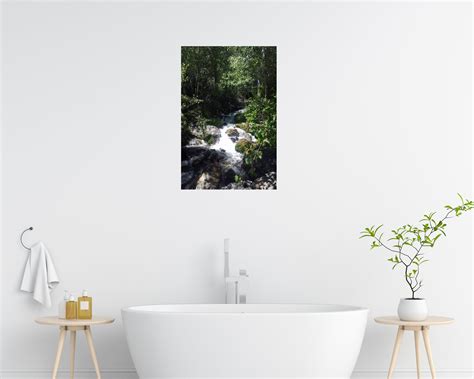 Relaxing Spa Wall Art Greenery Art Print on Metal With River Rock ...