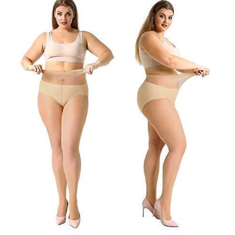 Womens Plus Size Pantyhose Sheer Stocking Pack Of Denier Xlarge Nude Ebay