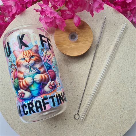 Fuck Off I M Crafting Glass Cup Scarlia