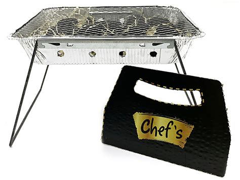 Мангал гриль одноразовый 35х25х6 см ТМ Chefs мангал+угольный брикет ...